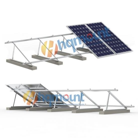 montage solaire sur toit plat
