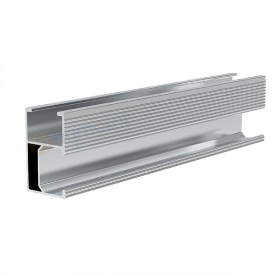 Profilé de rail solaire en aluminium anodisé argent