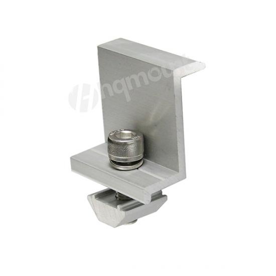 Collier de serrage d'extrémité pour panneau solaire en aluminium anodisé argent 30 mm