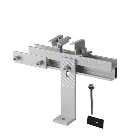 Support solaire en L robuste en aluminium, hauteur 155 mm, pour toiture métallique