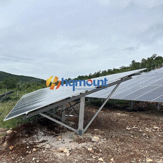 système de structure solaire à pieux battus ramming pile solar racking system