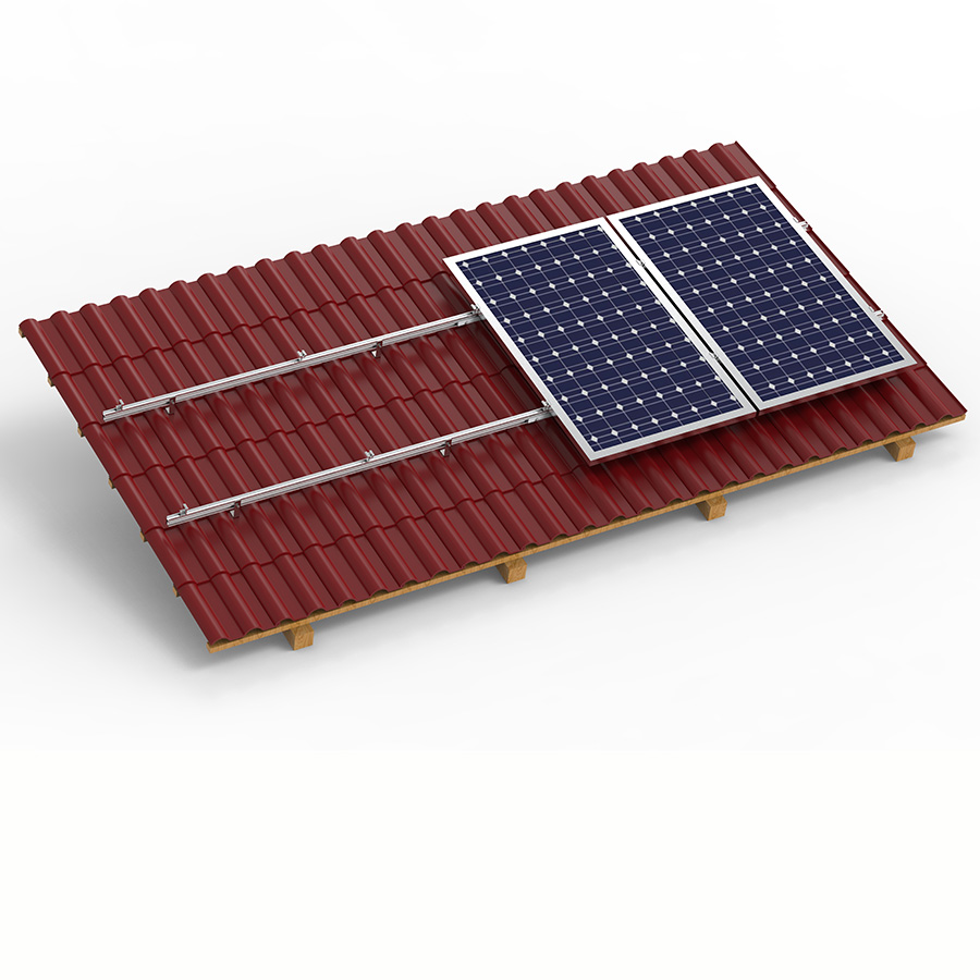 Tuile de toit solaire, système de montage