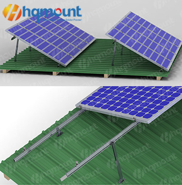 Projet d'installation de support de toit en métal à clip trapézoïdal solaire
