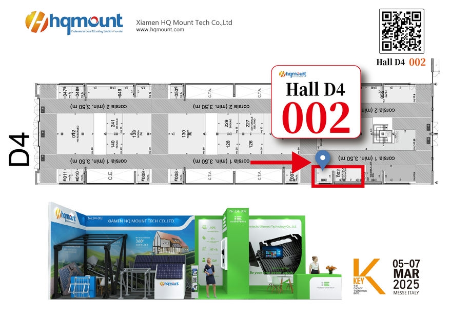 Montant HQ pour présenter des solutions de montage solaire à Key Energy 2025 (stand D4.002)