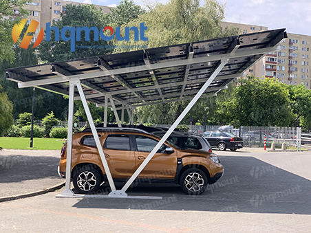 Projet d'abri de voiture solaire en aluminium