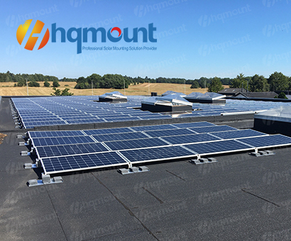  100KW  Ballated projet de toiture pour toit plat en béton